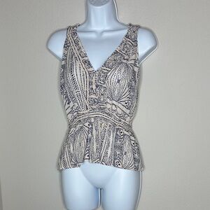 Elegant Black and Cream Women's Peplum Top